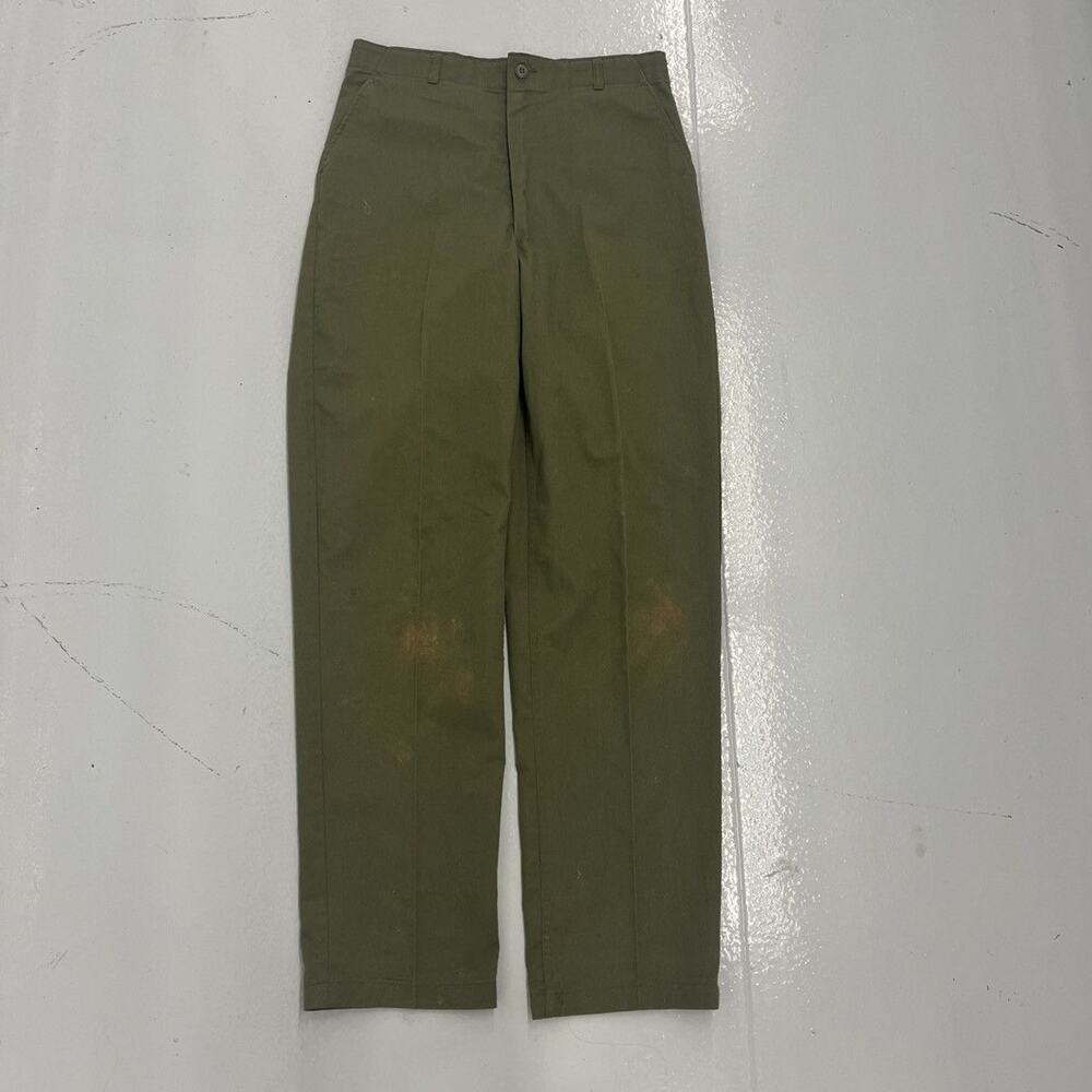 Vintage 70s US Army OG-507 Green Canvas Fatigue Pants 33x35
